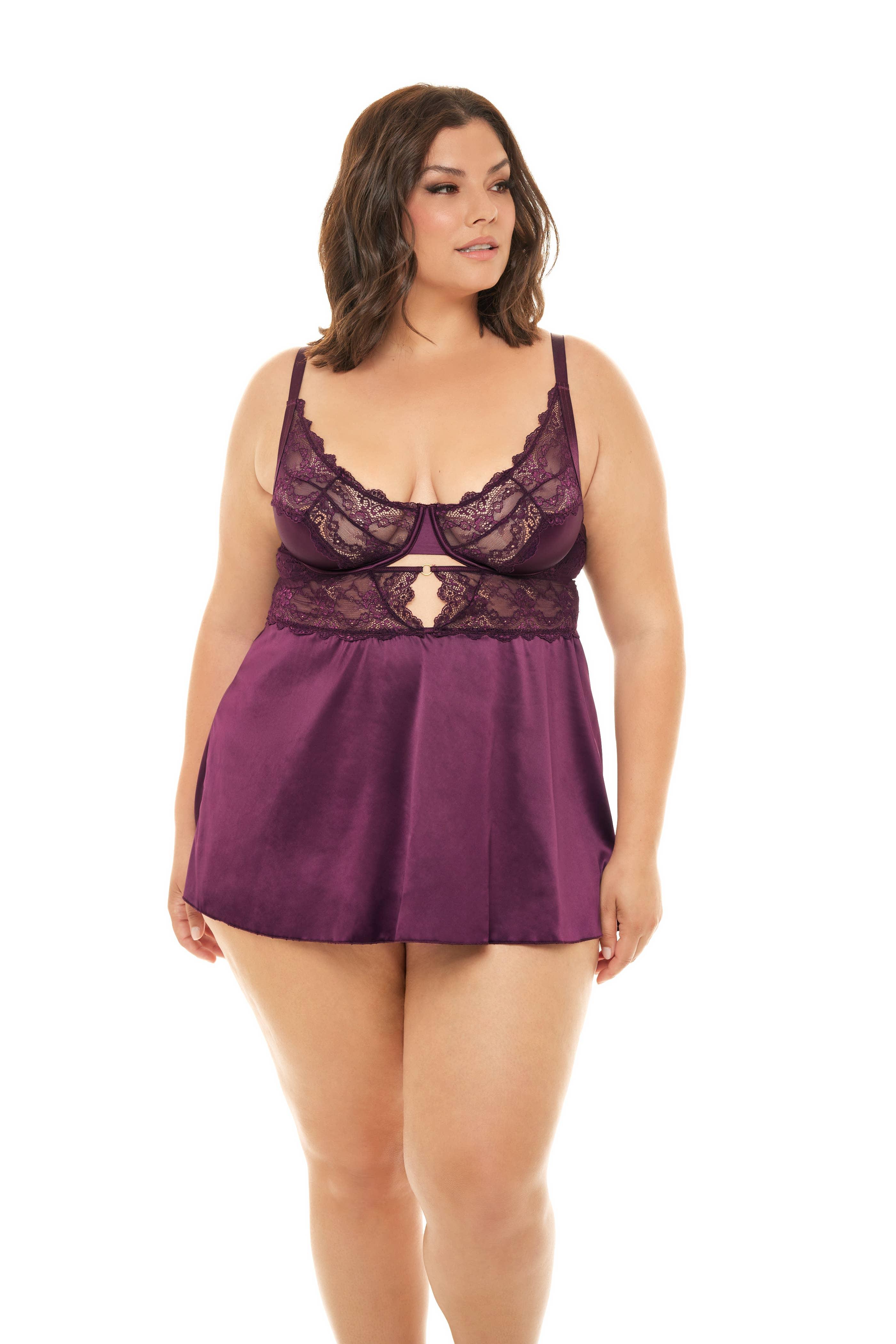 Buy ElomiWomen's Plus Size Sachi Underwire Babydoll Chemise Online at  desertcartSeychelles