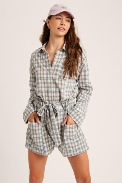 Plaid romper outlet womens