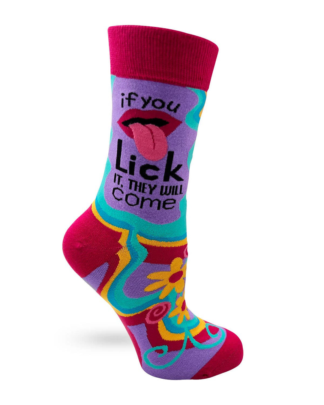 Fabdaz - If You Lick it They Will Come Funny Women's Crew Socks