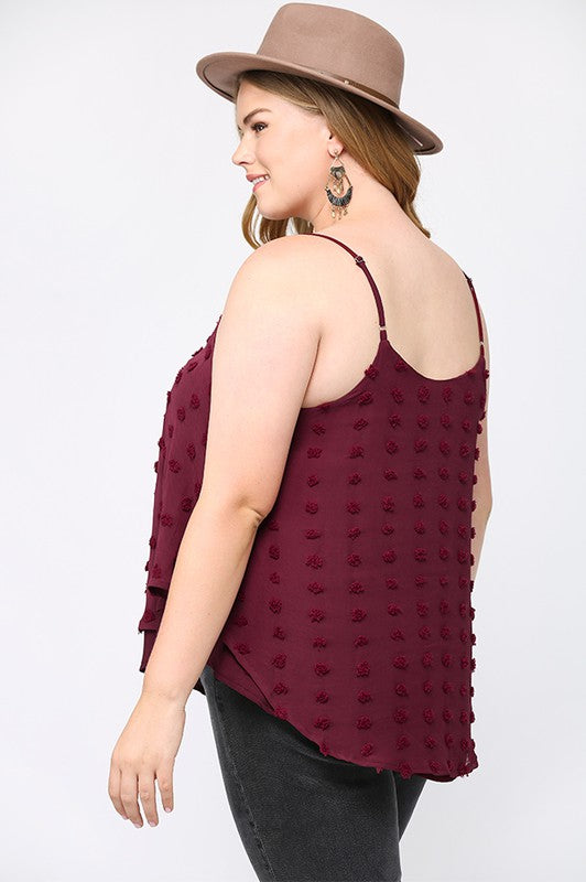 Plus size Uragiri Woven Dot Fabric Cami Top