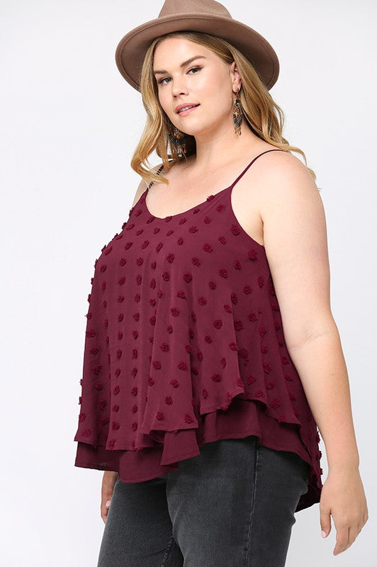 Plus size Uragiri Woven Dot Fabric Cami Top