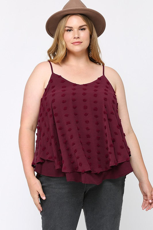 Plus size Uragiri Woven Dot Fabric Cami Top