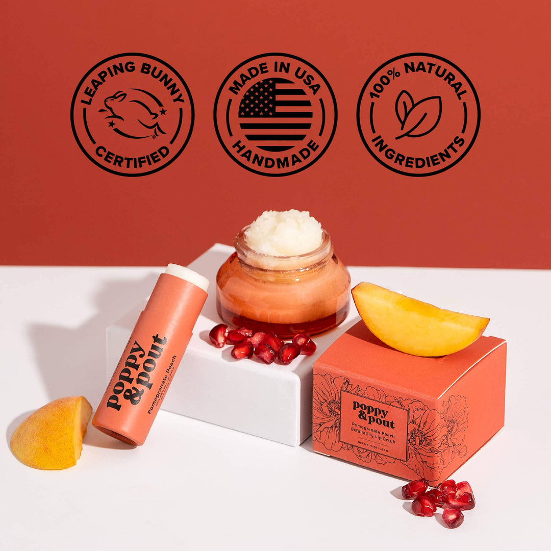 Poppy & Pout Lip Balm- Pomegranate Peach