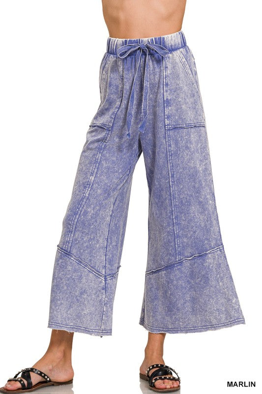 Womens Exposed seam flare hem pant in marlin