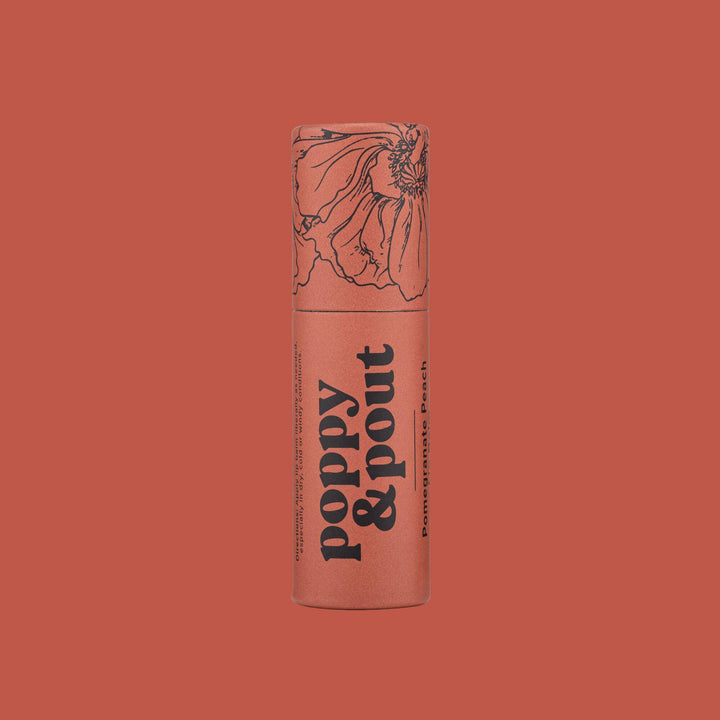 Poppy & Pout Lip Balm- Pomegranate Peach