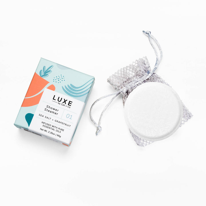 Cait + Co - Luxe Sea Salt + Grapefruit Shower Steamer Fizzy Bomb