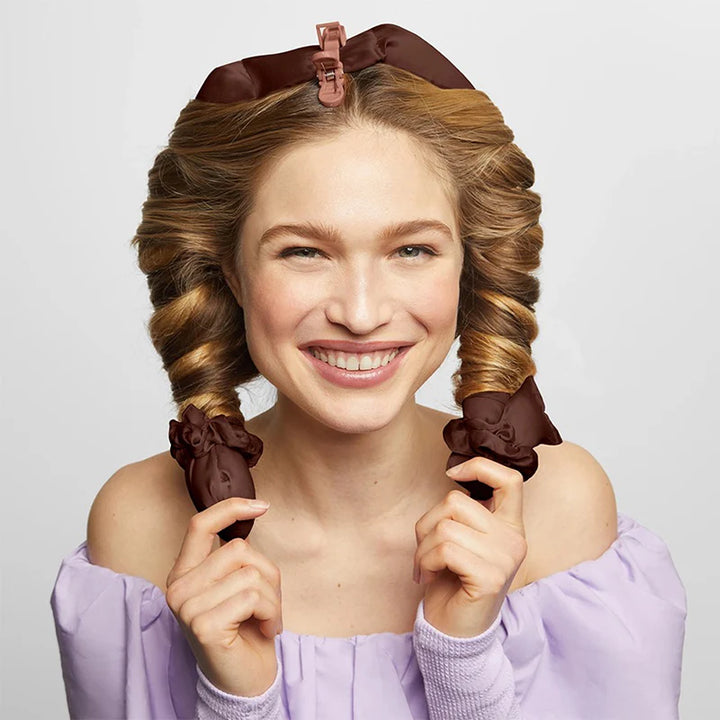 Kitsch Satin XL Heatless Curling Set in Chocolate