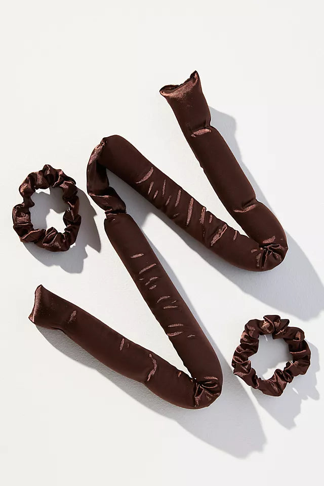 Kitsch Satin XL Heatless Curling Set in Chocolate