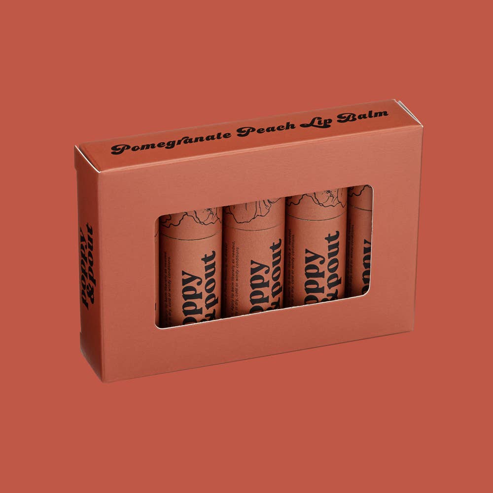 Poppy & Pout Lip Balm- Pomegranate Peach