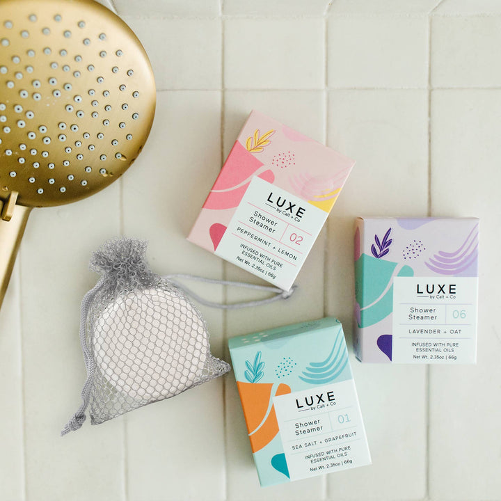 Cait + Co - Luxe Lavender + Oat Shower Steamer Fizzy Bomb