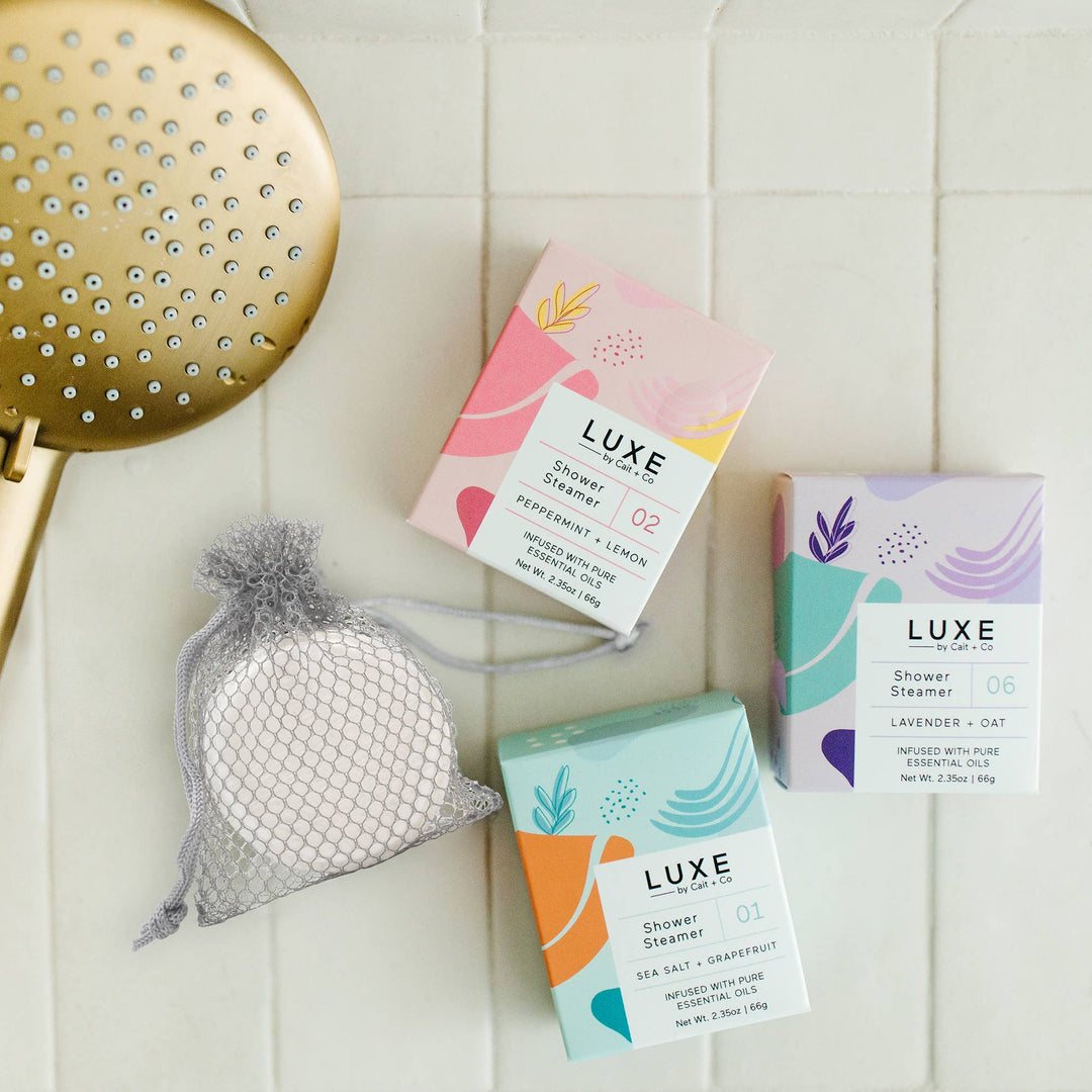 Cait + Co - Luxe Sea Salt + Grapefruit Shower Steamer Fizzy Bomb