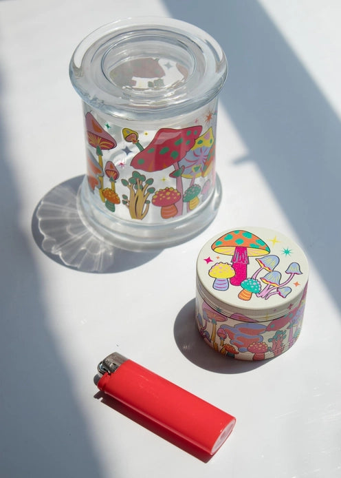 Canna Style - Colorful Mushroom Stash Jar