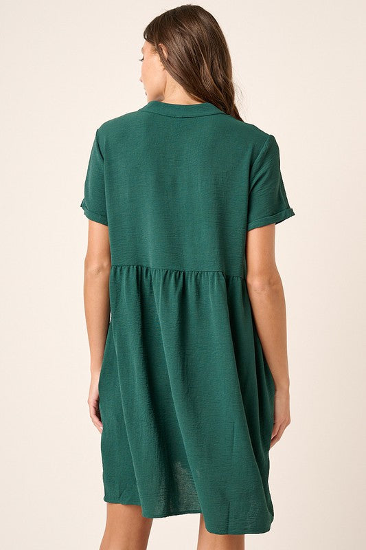 Womens Mittoshop Short-Sleeve Cuffed Dress GREEN – Esme and Elodie