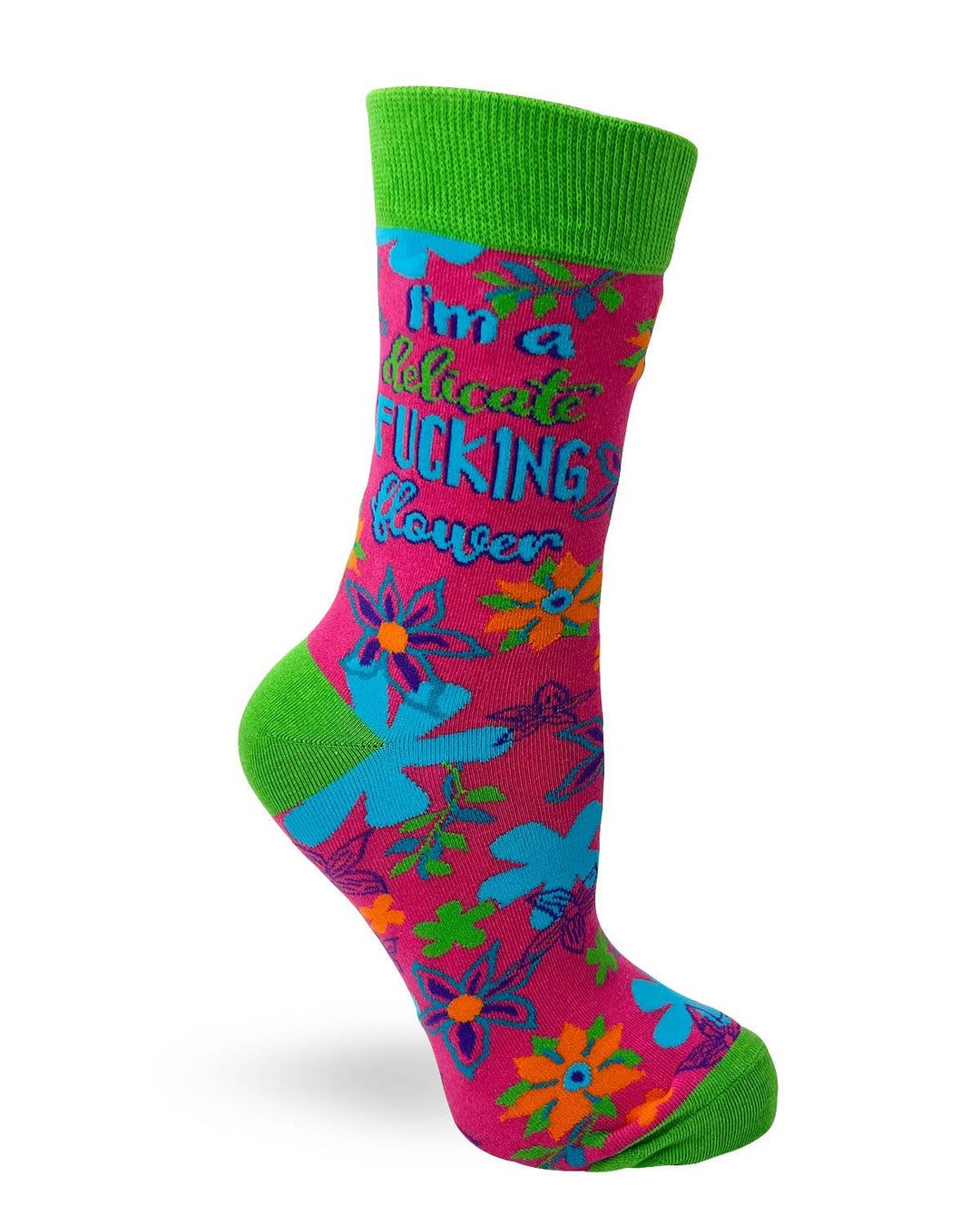 Fabdaz - I'm a Delicate F..king Flower Ladies' Crew Socks