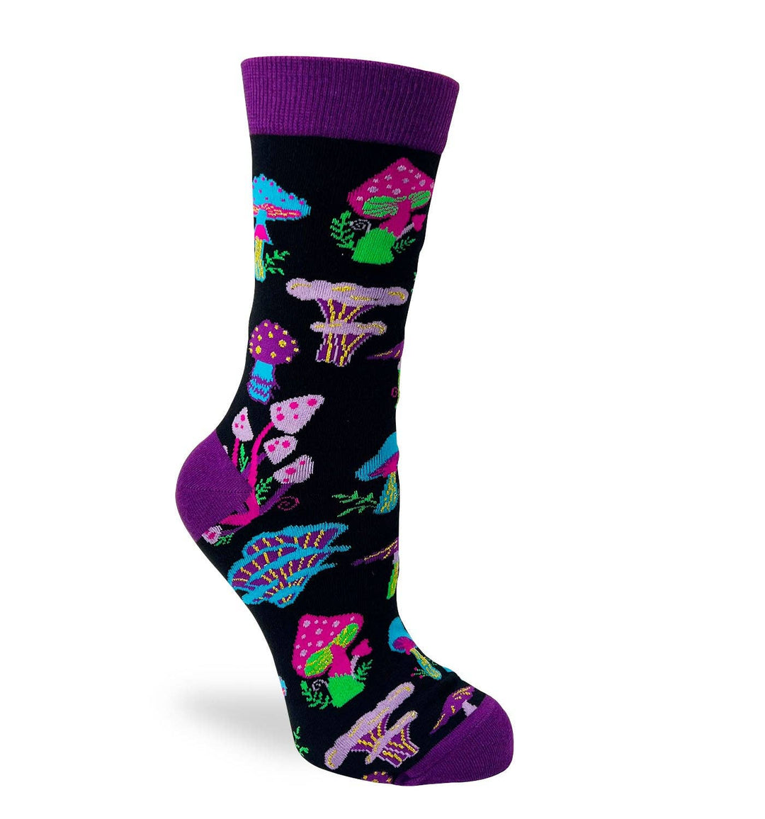 Fabdaz - Trippy Mushrooms Women's Novelty Crew Socks