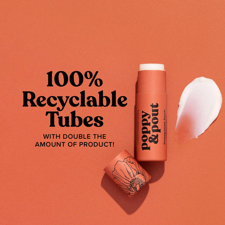 Poppy & Pout Lip Balm- Pomegranate Peach