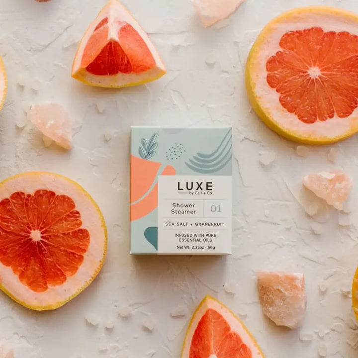 Cait + Co - Luxe Sea Salt + Grapefruit Shower Steamer Fizzy Bomb