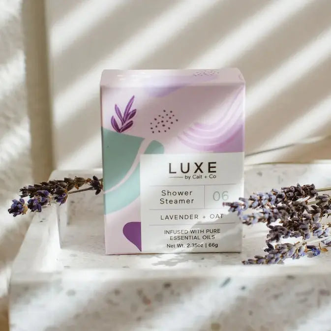 Cait + Co - Luxe Lavender + Oat Shower Steamer Fizzy Bomb