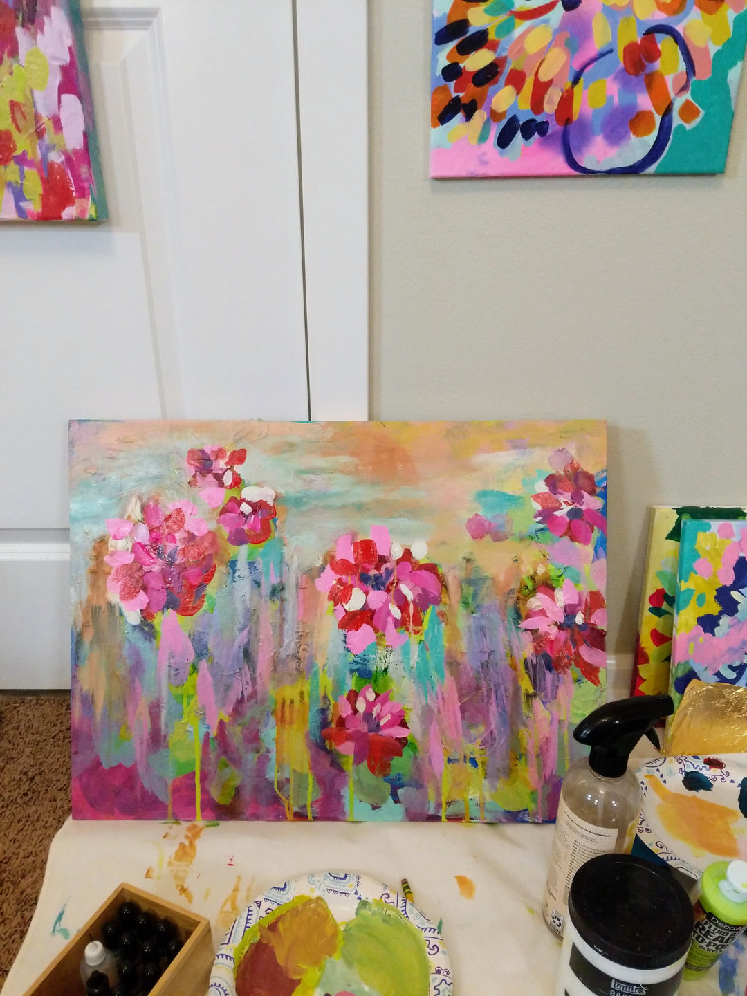 Abstract Floral Paint and Sip- Friday January 3rd 7-9pm