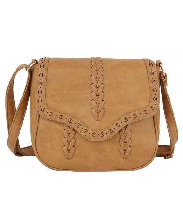 Elodie Tan Leather Crossbody Bag